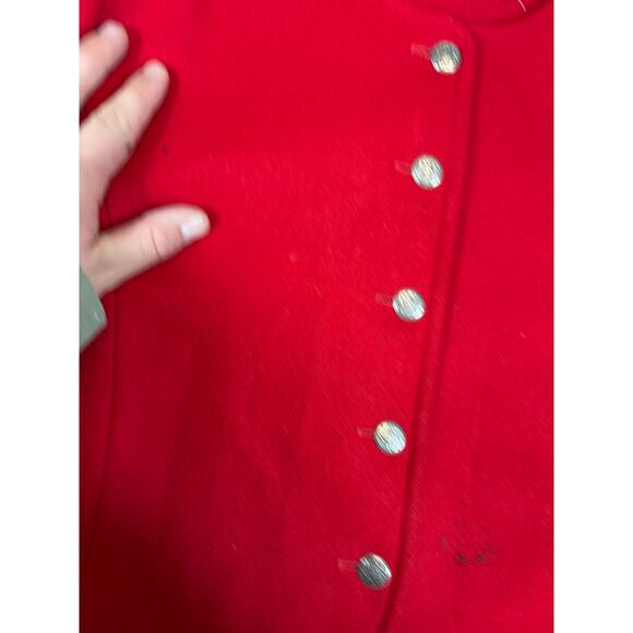 VINTAGE 70s Pendleton Blazer Jacket Womens Medium Red Virgin Wool Cropped Preppy - Picture 5 of 7